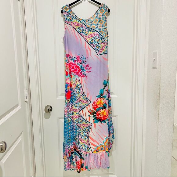 Tolani Collection Women's Boho High Low Flounce Hem Sleeveless Dress in Size XS - Picture 8 of 11